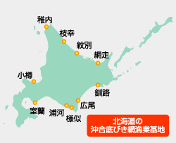 北海道の沖合底びき網漁業基地